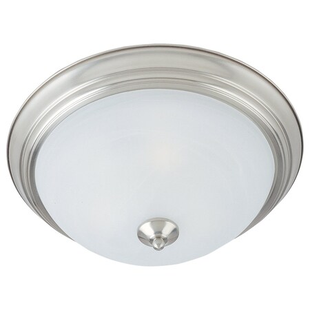 Maxim Three Light Satin Nickel Marble Glass Bowl Flush Mount 5842MRSN